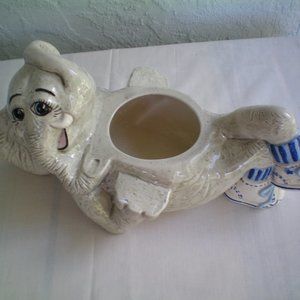 SUPER CUTE - ELEPHANT, FIGURINE, PLANTER, CERAMIC,